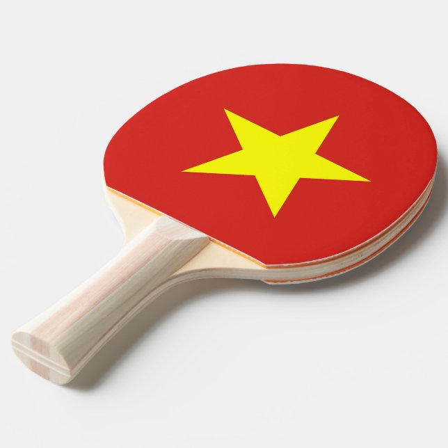 Raquete De Ping Pong Ping pong com bandeira do Vietnã (Frente inclinada)