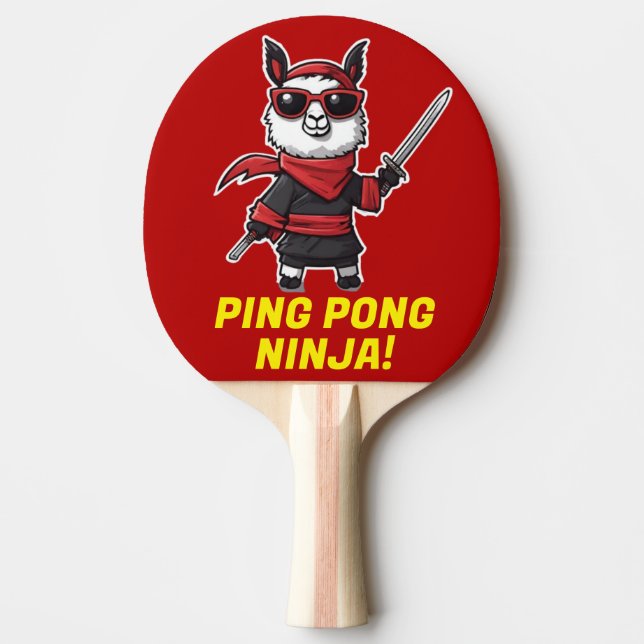 Raquete De Ping Pong Ping Pong Ninja Funny Llama Camo Esporte Legal Ver (Frente)