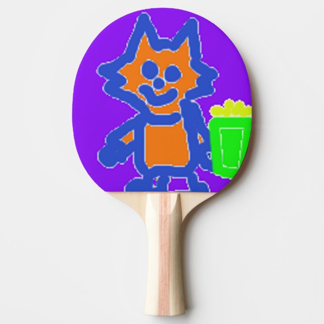Raquete De Ping Pong Ping Pong Paddle, Cheio do Impressão Ping Pino tra (Frente)