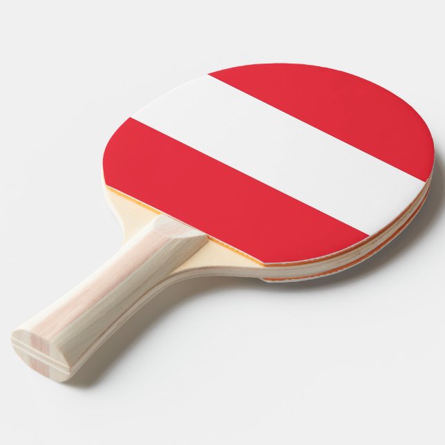 Raquete De Ping Pong Ping pong paddle com bandeira da Áustria (Frente inclinada)
