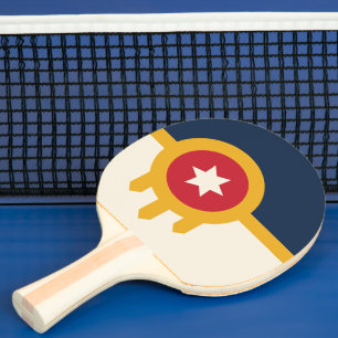 Raquete De Ping Pong Ping pong paddle com bandeira da cidade de Tulsa