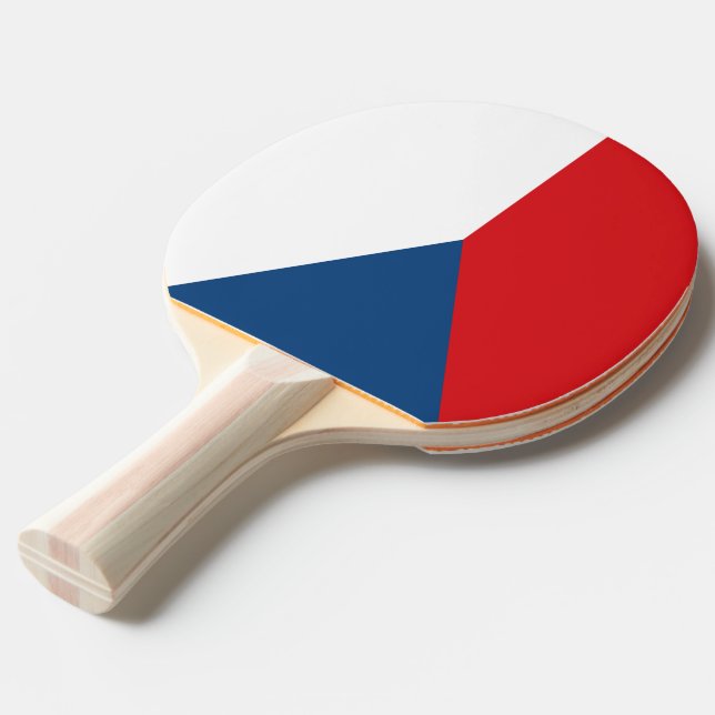 Raquete De Ping Pong Ping pong paddle com bandeira da Tchecia (Frente inclinada)