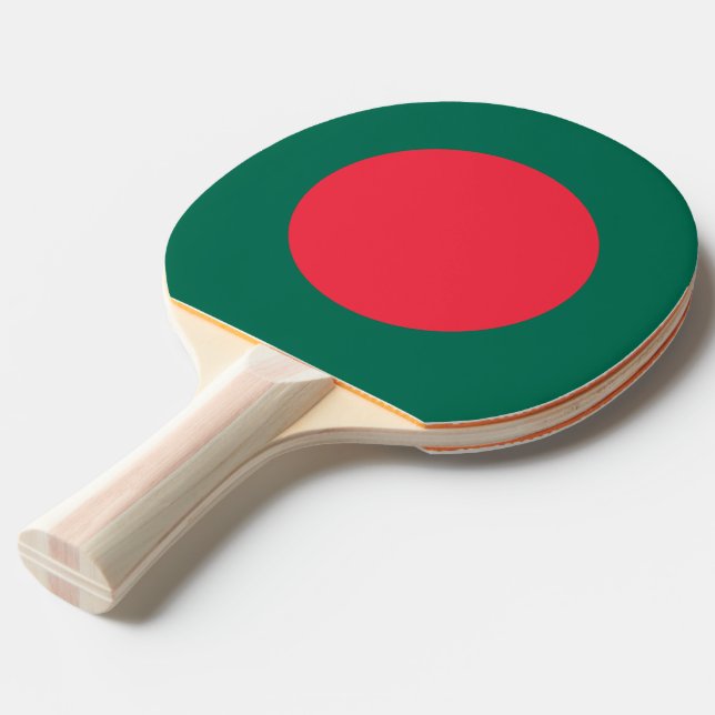 Raquete De Ping Pong Ping pong paddle com bandeira de Bangladesh (Frente inclinada)