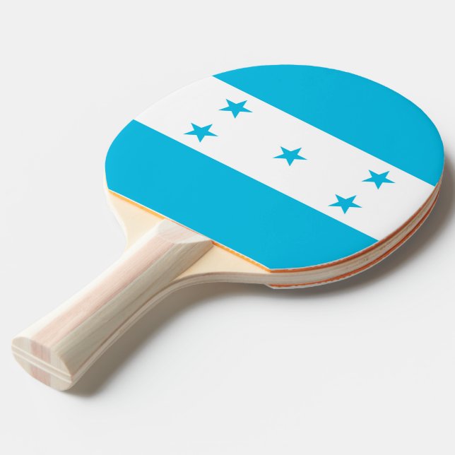 Raquete De Ping Pong Ping pong paddle com bandeira de Honduras (Frente inclinada)
