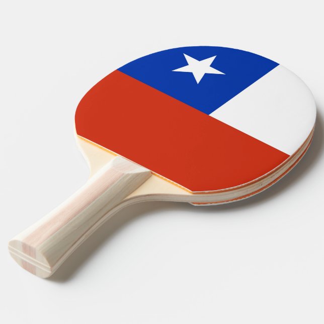 Raquete De Ping Pong Ping pong paddle com bandeira do Chile (Frente inclinada)