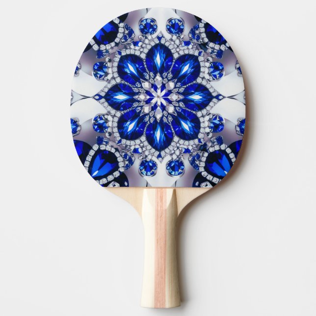 Raquete De Ping Pong Ping pong paddle com cores brancas azuis (Frente)