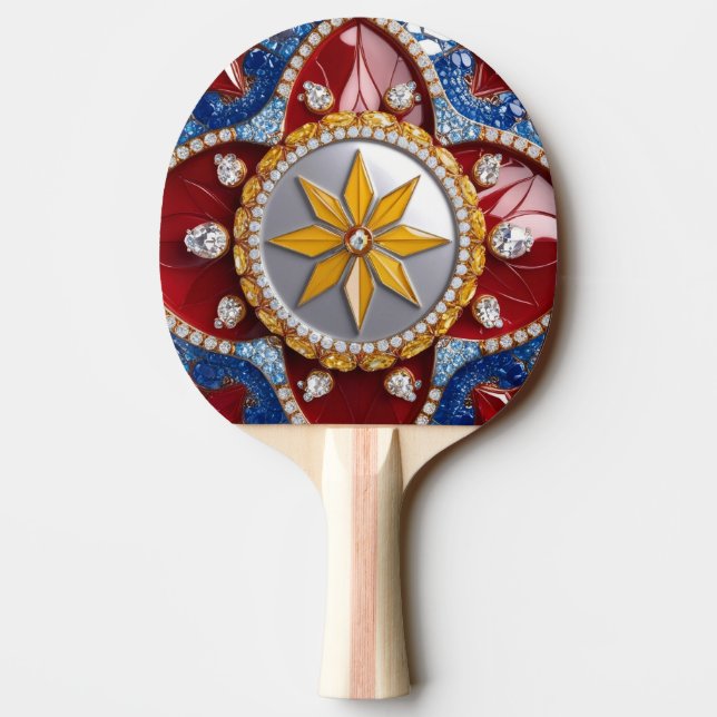 Raquete De Ping Pong Ping pong paddle com cores colombianas (Verso)