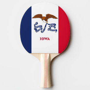 Raquete De Ping Pong Ping pong paddle com Flag de Iowa, EUA