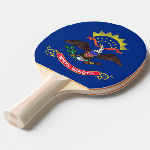 Raquete De Ping Pong Ping pong paddle com Flag of North Dakota, EUA