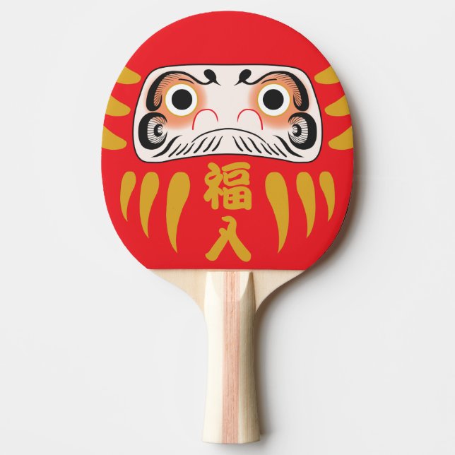 Raquete De Ping Pong Ping Pong Paddle - Daruma (com olhos) japonês (Frente)