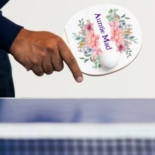 Raquete De Ping Pong Ping Pong Paddle Flor Floral Pastel Rosa