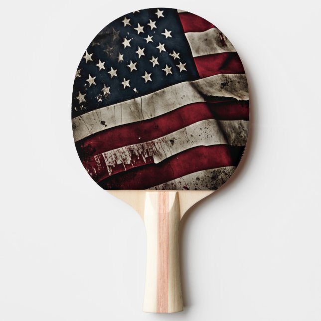 Raquete De Ping Pong Ping Pong Paddle Patriótico Bandeira Americana (Frente)