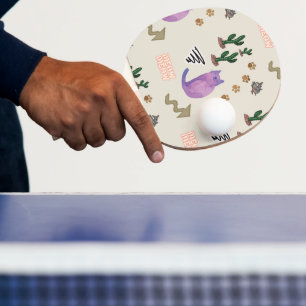 Raquete De Ping Pong Ping Pong Paddle Peixe Pata Cactus Meow