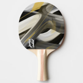 Raquete De Ping Pong Ping Pong Paddle Trend Abstrato Art Black White
