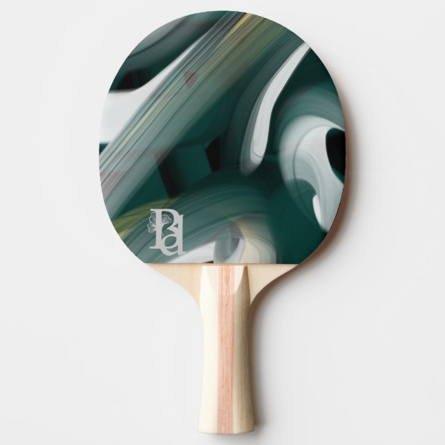 Raquete De Ping Pong Ping Pong Paddle Trend Abstrato Art Green White (Frente)