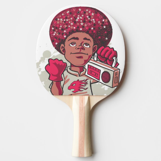 Raquete De Ping Pong Ping Pong Paddle – YOUTH Power Afro & Boombox  (Frente)