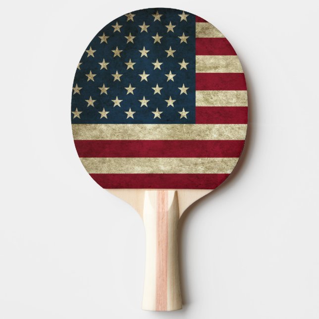 Raquete De Ping Pong Ping Pong Pino Bandeira Americano (Frente)