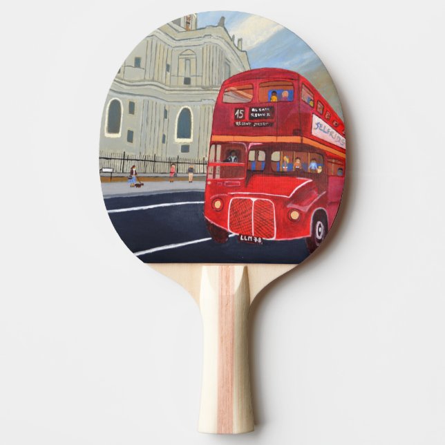 Raquete De Ping Pong Ping Pong Pinos Red Bus de Londres (Frente)