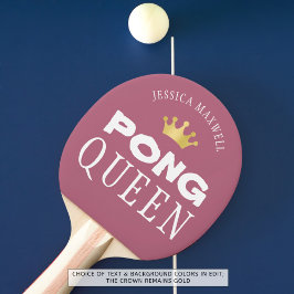Raquete De Ping Pong PING PONG QUEEN Personalizável Rosa Personalizável