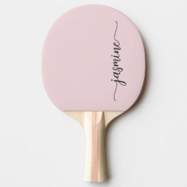 Raquete De Ping Pong Pingente Moderno de Nome Personalizado em Rosa Beg