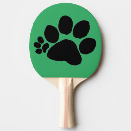 Raquete De Ping Pong Pingpong Paddle - Pawprint Polydactyl em Verde