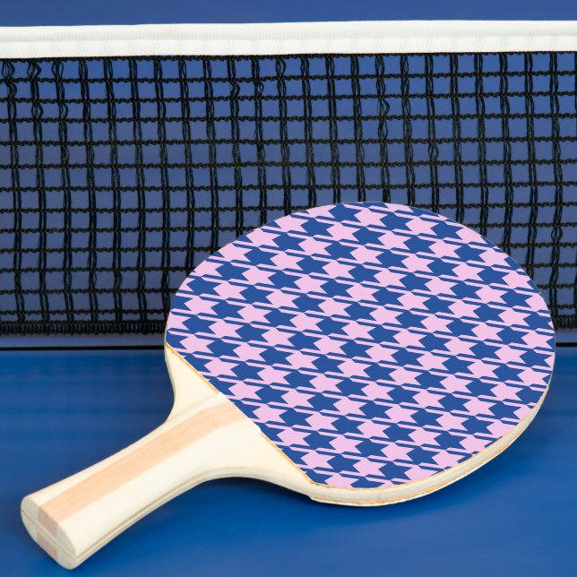 Raquete De Ping Pong Pink-alto-dente+Padrão Azul (Insitu)