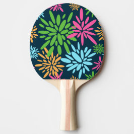 Raquete De Ping Pong Pino de Ping de Flores Coloridas do Fireworks abst