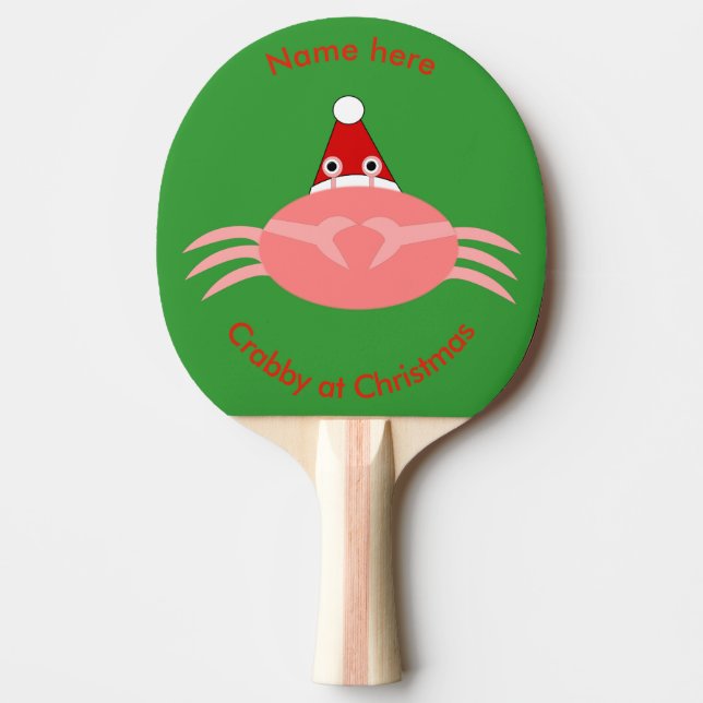 Raquete De Ping Pong Pino de Pino Personalizado de Caranguejo de Natal (Frente)