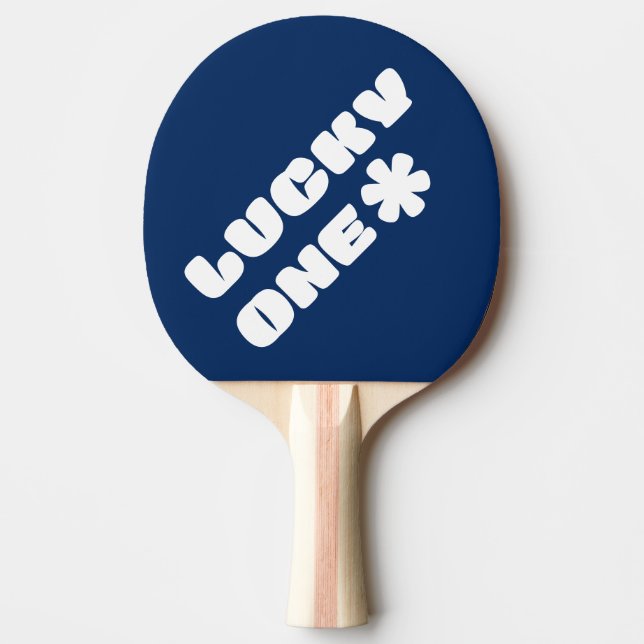 Raquete De Ping Pong Pino de um pino sorridente - Azul (Frente)
