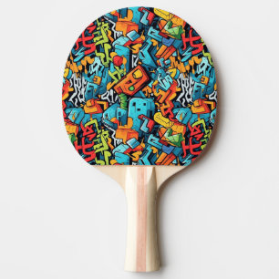 Raquete De Ping Pong Pino do Pino de Arte do grafite