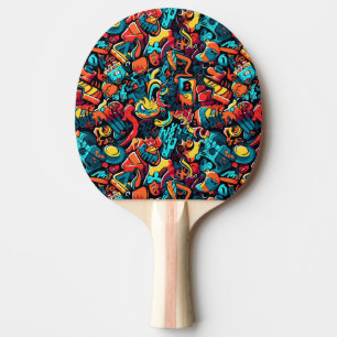 Raquete De Ping Pong Pino do Pino de Arte do grafite