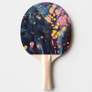 Raquete De Ping Pong Pino do Pino de Arte Iridescente abstrato