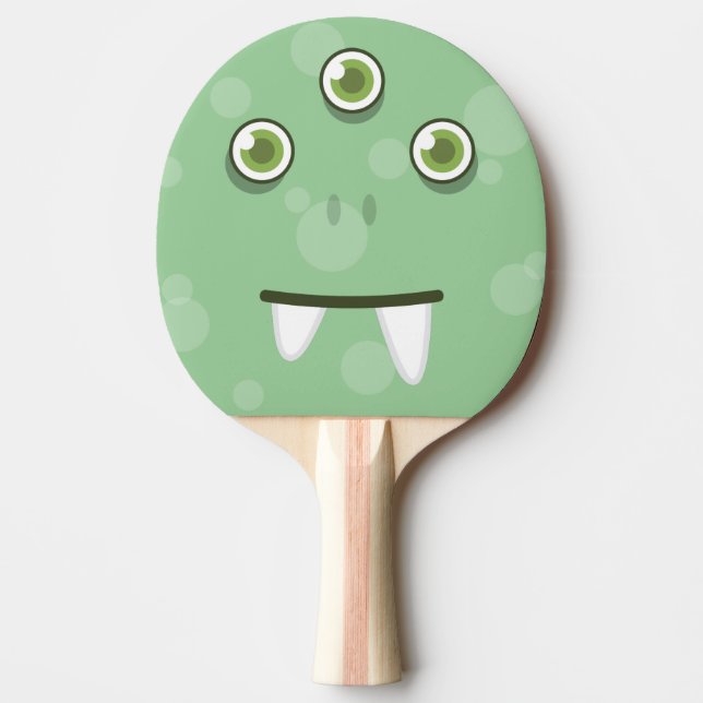 Raquete De Ping Pong Pino do Pino do Face do Monstro Verde (Frente)