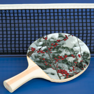 Raquete De Ping Pong Pino do Pino do Feriado Vermelho Berries