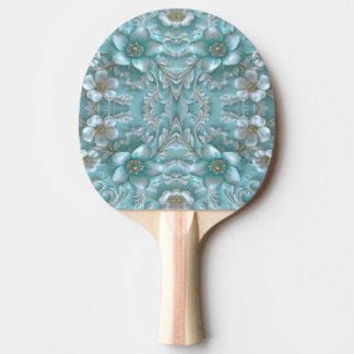 Raquete De Ping Pong Pino do Pino Floral Branco Teal