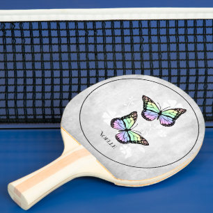 Raquete De Ping Pong Pino do Pino Floral do Arco-Íris