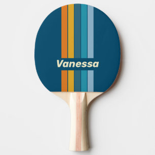 Raquete De Ping Pong Pino do Sol Azul Listrado com Nome