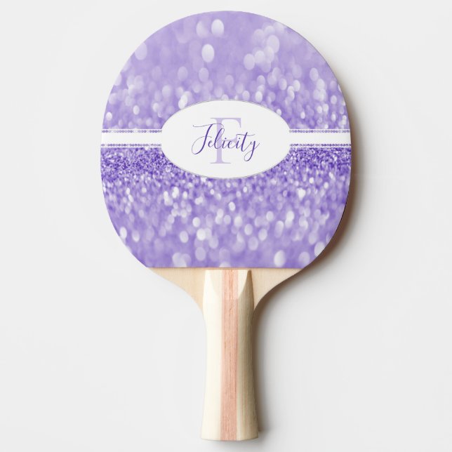 Raquete De Ping Pong Pino Pino da Glitter Púrpura Personalizar Ping (Frente)