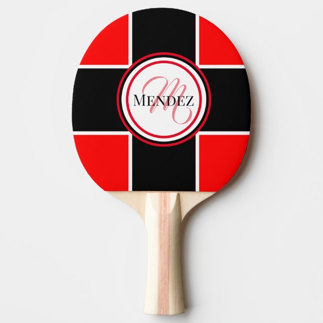 Raquete De Ping Pong Pino Pino Vermelho E Preto (Frente)