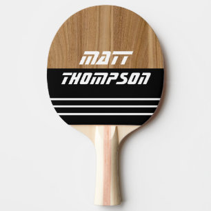 Raquete De Ping Pong Pino Pong De Meia Madeira Meio Preto Pino Com Nome