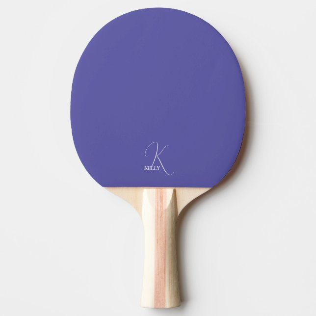 Raquete De Ping Pong Pino Pong Ping Monograma Com Periwinkle (Frente)
