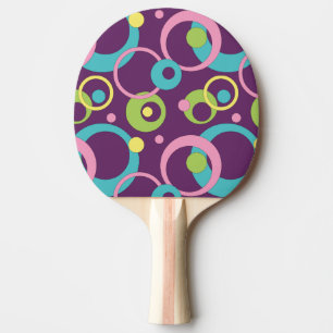 Raquete De Ping Pong Pino Pong Ping Pong - Círculos Roxos Funky