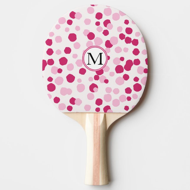 Raquete De Ping Pong Pino Pong Ping Pong Monograma Personalizado Pontos (Frente)