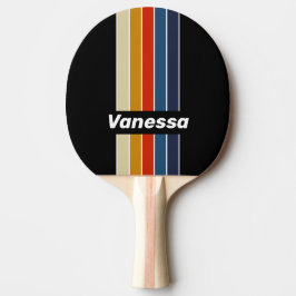 Raquete De Ping Pong Pino Retro Arco-íris de Gelo Listrado com Nome