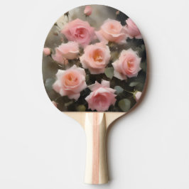 Raquete De Ping Pong pintura a aquarela de rosas rosa bonito