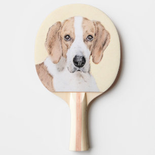 Raquete De Ping Pong Pintura Americana de Foxhound - Arte Cachorro Orig