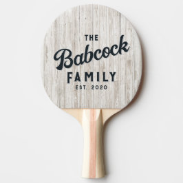 Raquete De Ping Pong Pintura Branca Nome da Família Retro e Ano