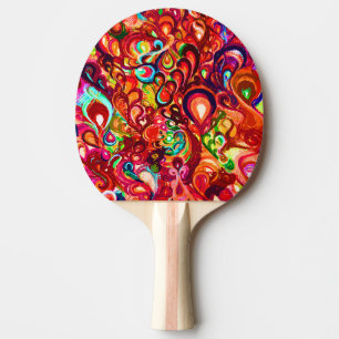 Raquete De Ping Pong Pintura de abstrato coloração branca e colorida pa
