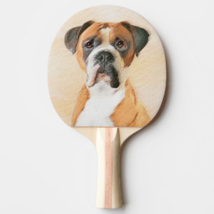 Raquete De Ping Pong Pintura De Cachorro Descortada Arte Animal Origina
