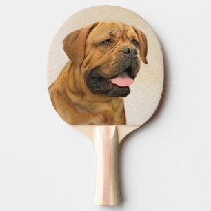 Raquete De Ping Pong Pintura de Cão de Bordéus - Arte de Cão Origina
